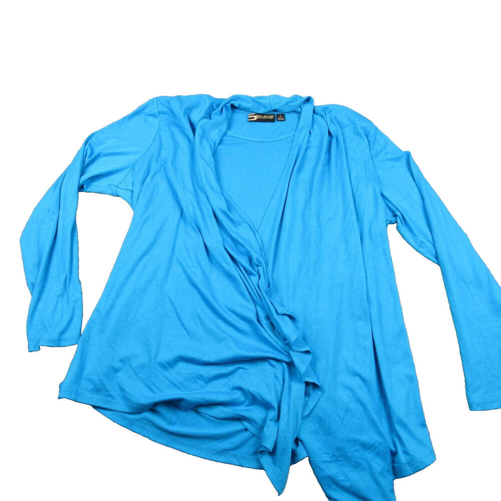 Serena Williams Signature Statement Blue Cardigan  Women's 1X Duster Open Front‎